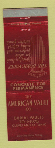 Matchbook Cover - American Vault Burial Vaults Cleveland OH WEAR