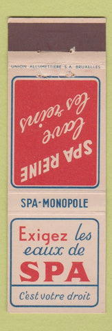 Matchbook Cover - Spa Reine Beverage Belgium drink
