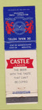 Matchbook Cover - Castle Lager Beer Kaapstad South Africa De Waal Hotel WEAR