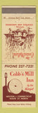 Matchbook Cover - Cobb's Mill Inn Weston CT WEAR