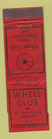 Matchbook Cover - Wheel Club Union City NJ WORN