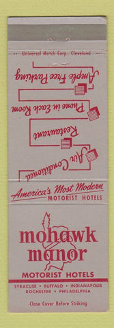 Matchbook Cover - Mohawk Manor Motor Hotels Syracuse Buffalo Rochester NY