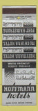 Matchbook Cover - Hoffman Hotels South Bend IN Rock Island IL