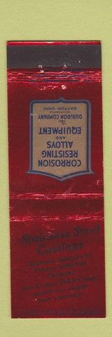 Matchbook Cover - Duriron Company Dayton OH Corrosion Resisting Alloy