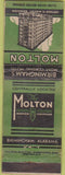 Matchbook Cover - The Molton Hotel Birmingham AL WORN