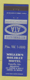 Matchbook Cover - Miller's Holiday Motel Cassville MO