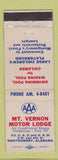 Matchbook Cover - Mount Vernon Motor Lodge Montgomery AL