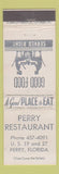 Matchbook Cover - Perry Restaurant Perry FL