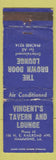 Matchbook Cover - Vincent's Tavern Lounge Hammond LA WRON