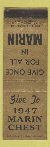 Matchbook Cover - Marin Chest 1947 Community Fund CA WEAR