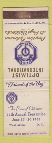 Matchbook Cover - Optimist International 45th Convention 1953