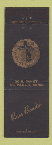 Matchbook Cover - Russ Boudin St Paul MN Minnesota Centennial 1958