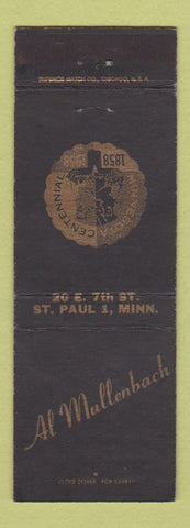 Matchbook Cover - Al Mullenbach St Paul MN Minnesota Centennial 1958
