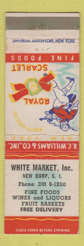Matchbook Cover - Royal Scarlet Foods White Market New Dorp SI NY
