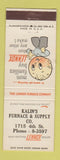 Matchbook Cover - Kalin's Furnace and Supply Lennox Furnace