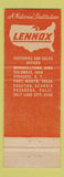Matchbook Cover - Kalin's Furnace and Supply Lennox Furnace