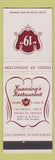 Matchbook Cover - Kuenning's Restaurant Columbus OH WEAR