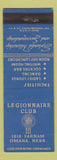 Matchbook Cover - Legionnaire Club Omaha NE