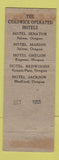 Matchbook Cover - Chadwick Hotels Eugene Grants Pass Medford Salem OR