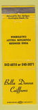 Matchbook Cover - Bella Donna Coiffures Fountain Valley CA