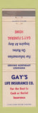 Matchbook Cover - Gay's Life Insurance LA Funeral Home