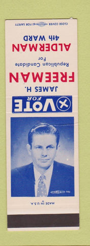 Matchbook Cover - James Freeman Alderman Election 4th Ward SAMPLE