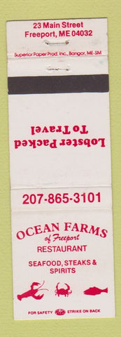 Matchbook Cover - Ocean Farms Restaurant Seafood Freeport ME