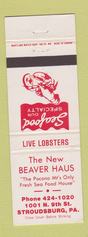 Matchbook Cover - New Beaver Haus Restaurant Stroudsburg PA
