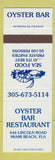 Matchbook Cover - Oyster Bar Restaurant Miami Beach FL