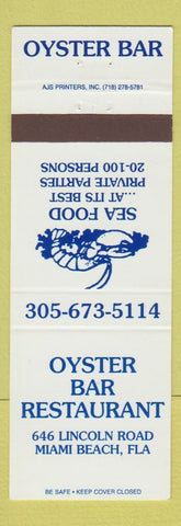 Matchbook Cover - Oyster Bar Restaurant Miami Beach FL