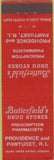 Matchbook Cover - Butterfield's Drug Stores Providence Pawtucket RI