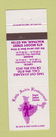 Matchbook Cover - Little India Restaurant Waltham MA