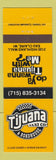 Matchbook Cover - Tijuana Taxi Roadhouse Eau Claire WI