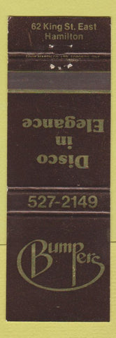 Matchbook Cover - Bumpers Disco Hamilton ON