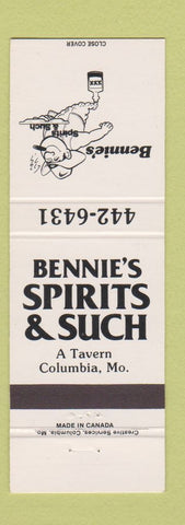 Matchbook Cover - Bennie's Spirits & Such Columbia MO