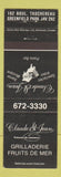 Matchbook Cover - Claude St Jean Greenfield Park WEAR