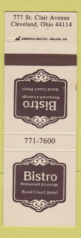 Matchbook Cover - Bistro Restaurant Bond Court Hotel Cleveland OH