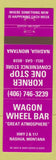 Matchbook Cover - Wagon Wheel Bar Nashua MT