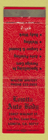 Matchbook Cover - Lomita Auto Body Lomita CA WEAR