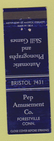 Matchbook Cover - Pep Amusement Company Forestville CT
