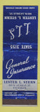 Matchbook Cover - Lester Stern Insurance Chicago IL
