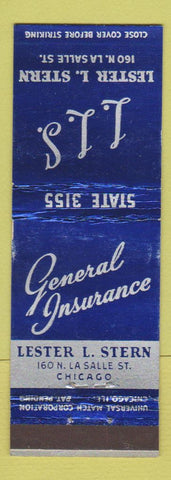 Matchbook Cover - Lester Stern Insurance Chicago IL