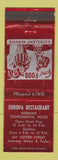Matchbook Cover - Europa Restaurant San Francisco CA German WEAR