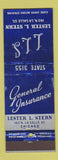 Matchbook Cover - Lester Stern Insurance Chicago IL WEAR