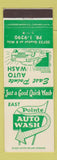 Matchbook Cover - East Pointe Auto Wash East Detroit MI