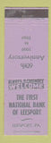 Matchbook Cover - First National Bank Leesport PA 1969
