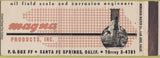 Matchbook Cover - Magna Products Santa Fe Springs CA oil field