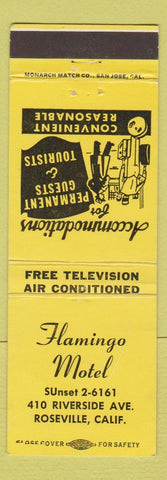 Matchbook Cover - Flamingo Motel Roseville CA YELLOW