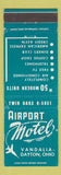 Matchbook Cover - Airport Motel Dayton OH Vandalia  WEAR