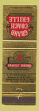Matchbook Cover - Grand Coach Grille Maple Shade NJ